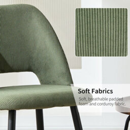 Longtoo Set Of 4 Dining Chairs, Velvet Upholstery, Separate Legs, Army Green - thumbnail 4