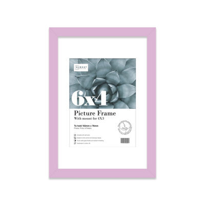 "6X4"" Lilac Frame With Mount For 4X3"" Pictures 20mm Slim Edge Portrait And Landscape Display With Wall Hooks And Kickstand" - image 1
