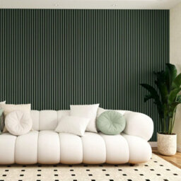 Jōbū Jobu Acoustic Wall Panels In Rainforst Green With Black Backing 240Cm X 60Cm