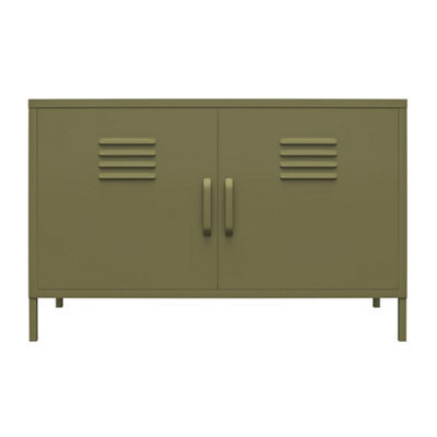 Dorel Bradford Metal Cabinet With 2 Doors Wide Olive Green - image 1