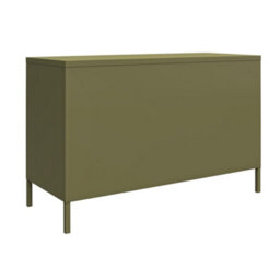 Dorel Bradford Metal Cabinet With 2 Doors Wide Olive Green - thumbnail 5