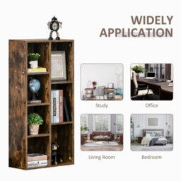 Luno Neka Wood Rustic Brown 7-Cube Storage Bookcase - Wyld Haus - thumbnail 6
