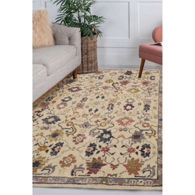 Melrose Astoria Modern Traditional Tapestry Cream Design Medium Indoor Area Rug 120/180Cm - image 1
