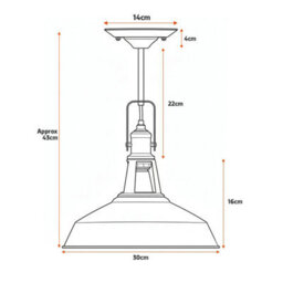 Ledsone Vintage Ceiling & Wall Light, 30Cm Barn Metal Shade With Adjustable Swivel Head, Matte Black E27 Flush Mount Fixture - thumbnail 7