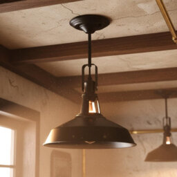 Ledsone Vintage Ceiling & Wall Light, 30Cm Barn Metal Shade With Adjustable Swivel Head, Matte Black E27 Flush Mount Fixture - thumbnail 5