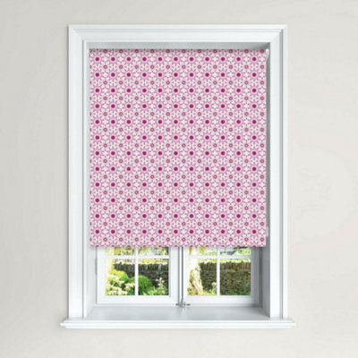 Lister Cartwright Olivia Bard Jaipur Indian  Blackout Roller Blinds Child Safety Included  (Pink, 90 Cm Width X 140 Cm Drop) - image 1