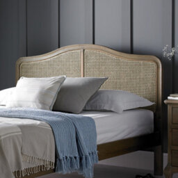 French Country Antique Loire Rattan Oak Bed Frame - Lfe - Super King Size 6Ft Bed Frame Only - thumbnail 4