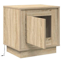 Berkfield Modern Bedside Cabinets With Led Lights 2 Pcs Sonoma Oak 44X34,5X45 Cm - thumbnail 7