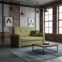 Viva Mel Ii Compact 2 Seater Sofa Bed With Storage And Removable Cushions 196Cm X 110Cm Olive - thumbnail 2