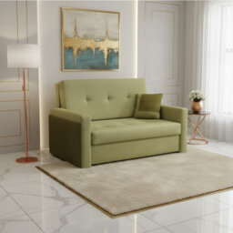 Viva Mel Ii Compact 2 Seater Sofa Bed With Storage And Removable Cushions 196Cm X 110Cm Olive - thumbnail 1