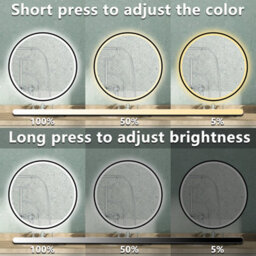 AVER-GROWTH 60Cm Black Led Bathroom Mirror With 3 Clour Lights Bluetooth Speaker Clock Illuminated Mirror - thumbnail 2
