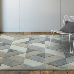 Grey Modern Easy To Clean Geometric Rug For Living Room-200Cm X 290Cm - thumbnail 1