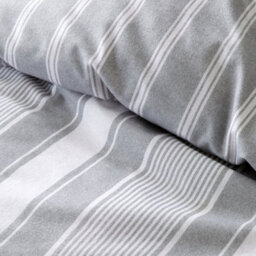 Bianca Brushed Cotton Ticking Stripe Reversible Duvet Cover Set With Pillowcases Grey - thumbnail 5