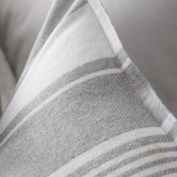 Bianca Brushed Cotton Ticking Stripe Reversible Duvet Cover Set With Pillowcases Grey - thumbnail 4