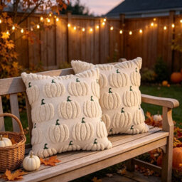 Amorly 2Pack 18 X 18In Beige Pumpkin Pillow Covers, Soft Faux Fur Plush Cushion Cases,no Inserts,autumn Decor For Porch, Sofa And Bedroom - thumbnail 8