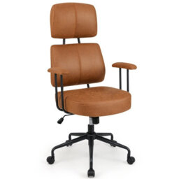 Gainoom Ergonomic Office Brown Chair Leathaire Computer Chair W/ Rocking Backrest