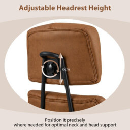 Gainoom Ergonomic Office Brown Chair Leathaire Computer Chair W/ Rocking Backrest - thumbnail 9