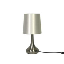 Navilux Modern Chrome Teardrop Touch Table Lamp Cream Faux Silk Shade 4-Stage Dimmable Silver Brushed Single Lamp Energy Class F - thumbnail 2