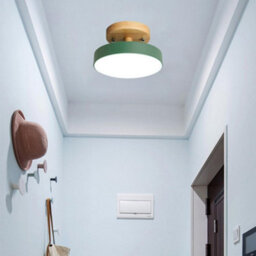 Led Ceiling Lamp Green Wood Semi-Flush Mount 18Cm Cool Light - thumbnail 6
