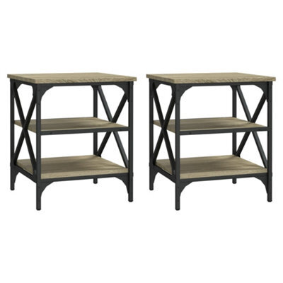 Berkfield Industrial Side Tables 2 Pcs Sonoma Oak 40X42X50 Cm Engineered Wood - image 1