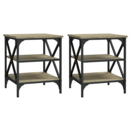Berkfield Industrial Side Tables 2 Pcs Sonoma Oak 40X42X50 Cm Engineered Wood - thumbnail 1
