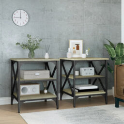 Berkfield Industrial Side Tables 2 Pcs Sonoma Oak 40X42X50 Cm Engineered Wood - thumbnail 2