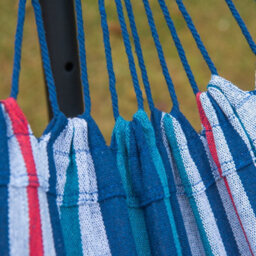 Outsunny 298 X 117Cm Hammock With Metal Stand Carrying Bag 120Kg Blue Stripe - thumbnail 9