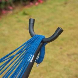Outsunny 298 X 117Cm Hammock With Metal Stand Carrying Bag 120Kg Blue Stripe - thumbnail 8