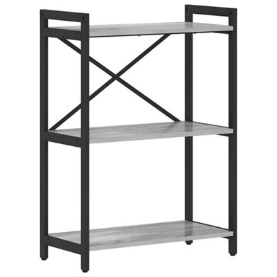 Berkfield Modern Bookcase Grey Sonoma 60 X 30 X 83 Cm Engineered Wood - image 1
