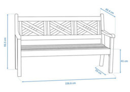Winawood Speyside 3 Seater Wood Effect Bench - New Teak - thumbnail 3
