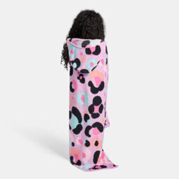 Ohs Kids Leopard Wearable Hooded Fleece Blanket - thumbnail 3