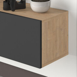 "Decortie Francy Modern Wall Mounted Tv Unit 55"" Multimedia Centre Oak Anthracite Grey 180Cm" - thumbnail 7