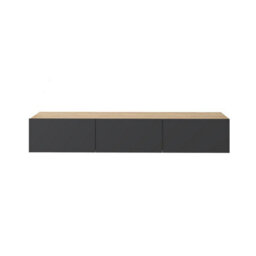 "Decortie Francy Modern Wall Mounted Tv Unit 55"" Multimedia Centre Oak Anthracite Grey 180Cm" - thumbnail 2