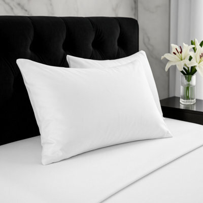 Microfibre Soft Touch Plain Dyed Housewife Pillowcase Pair White - image 1