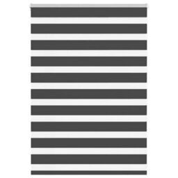 Berkfield Zebra Blind Black 100X100 Cm Fabric Width 95.9 Cm Polyester