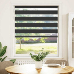 Berkfield Zebra Blind Black 100X100 Cm Fabric Width 95.9 Cm Polyester - thumbnail 2