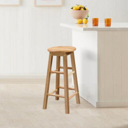 60Cm Wooden Bar Stool - Ideal For Kitchens & Breakfast Bars - thumbnail 6