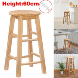 60Cm Wooden Bar Stool - Ideal For Kitchens & Breakfast Bars - thumbnail 4