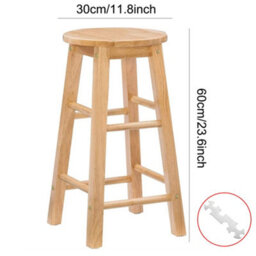 60Cm Wooden Bar Stool - Ideal For Kitchens & Breakfast Bars - thumbnail 2