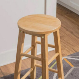 60Cm Wooden Bar Stool - Ideal For Kitchens & Breakfast Bars - thumbnail 9