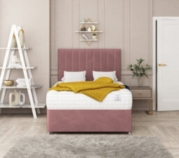 Bed Choices Alaska Plush Velvet Divan Bed With Mattress, Headboard & 2 Storage Drawers - King - thumbnail 2