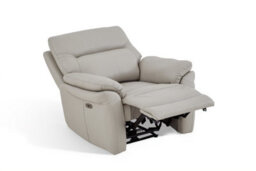 Grey Leather Electric 1 Seater Recliner Chair - thumbnail 4