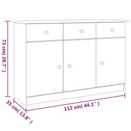 Berkfield Sideboard Alta 112X35X73 Cm Solid Wood Pine - thumbnail 8