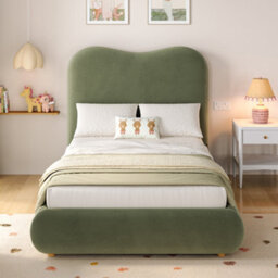 Btm 3Ft Upholstered Hydraulic Bed With Storage Headboard, Velvet Green (No Mattress) - thumbnail 4