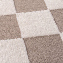 The Rugs Loft Beige And Ivory Checkerboard Living Room Area Rug And Runners Soft Pile - thumbnail 5