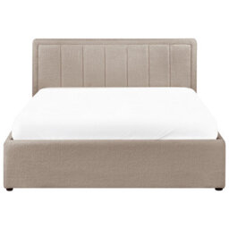 Beliani Ottoman Bed Boucle Montlaur 140 X 200 Cm (Eu Double) Taupe - thumbnail 9