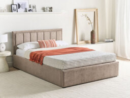 Beliani Ottoman Bed Boucle Montlaur 140 X 200 Cm (Eu Double) Taupe - thumbnail 2