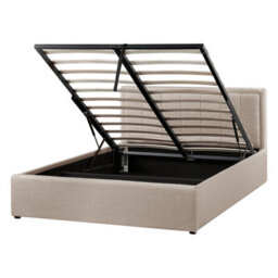 Beliani Ottoman Bed Boucle Montlaur 140 X 200 Cm (Eu Double) Taupe - thumbnail 6