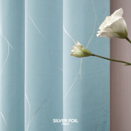 Deconovo Thermal Blackout Curtains, Silver Wave Line Foil Printed Eyelet Curtains For Bedroom, 52 X 54 Inch, Sky Blue, One Pair - thumbnail 3