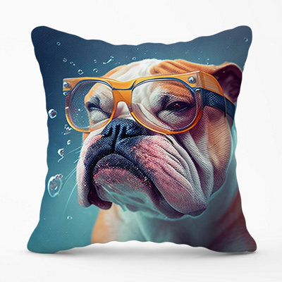 Warren Reed Designer Bulldog Splashart Outdoor Cushion 45Cm X 45Cm - image 1